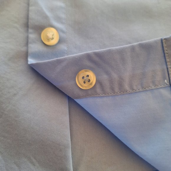 Vintage Land's End Long Sleeve Button-up Shirt-Light Blue - Picture 5 of 6